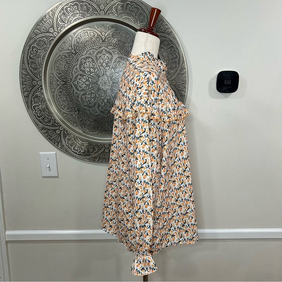 NWT Mazik Long sleeve Yellow Pattern Blouse- Size L - Picture 3 of 7